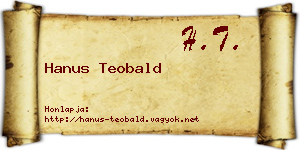 Hanus Teobald névjegykártya